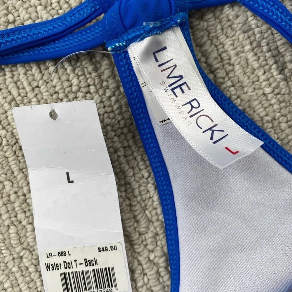 NWT Lime Ricki Water Dot T-Back Tankini - Picture 3 of 3